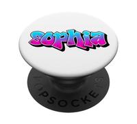 Sophia Graffiti Personalized Name Blue Pink Letters PopSockets Adhesive PopGrip