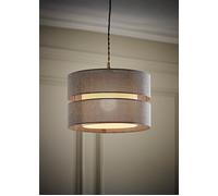 Sophia Linen Tier 30cm Drum Easy Fit Ceiling Pendant Light Lamp Shade ValueLights Grey One Size