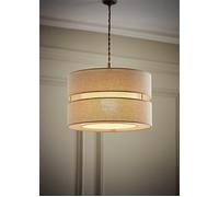 Sophia Linen Tier 30cm Drum Easy Fit Ceiling Pendant Light Lamp Shade ValueLights Natural One Size