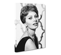 Sophia Loren Canvas Print | Gallery Wrapped 30mm Frame Wall Art | 30x20 inches | Ready to Hang | Modern Picture | Living Room Bedroom Lounge Office