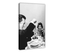 Sophia Loren Eating Spaghetti Poster Canvas Poster Bedroom Decor Landscape Office Room Decor Gift 20x30inch(50x75cm)