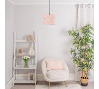 Sophia Pair of Two Small 26cm Drum Easy Fit Ceiling Light Lamp Shades ValueLights Dusty Pink 10 inches