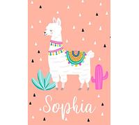 Sophia: Personalized with name - cute notebook for girls women with cute llama alpaca cactus 6x9 inch. blank lined journal