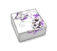 Sophia Purple Butterfly Glass Trinket Box - P6069