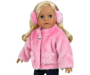 Sophia’s 2 Piece Baby Doll Clothes Set | Pink Fur Coat and Earmuffs Outfit