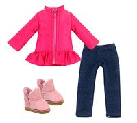 Sophia’s 3 Piece Baby Dolls Clothes Set, Doll Pink Jacket, Jeggings with Doll Boots for 15 Inch Baby Dolls, Dolls Accessories, Doll Not Included