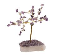 Serenity Gemstone Tree Sophia Serenity - Genuine Purple Amethyst on White Quartz Base 11cm