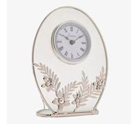 Sophia Classic Silver Daisy Mantel Clock