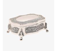 Sophia Silver Plated Oblong Patterned Wave Trinket Box JTB102