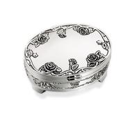 Sophia Silver Plated Rose Trinket Box - P6044