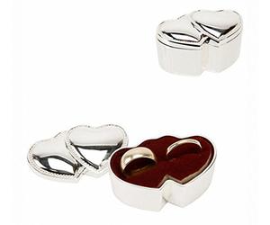 Sophia Silverplated Double Heart Wedding Ring Box