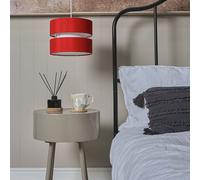 Sophia Small 26cm Drum Easy Fit Ceiling Light Lamp Shade with Bulb ValueLights Red 10 inches