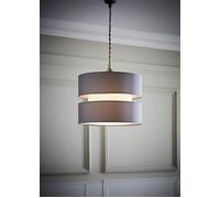 Sophia Small 26cm Drum Easy Fit Ceiling Pendant Light Lamp Shade ValueLights Grey 10 inches