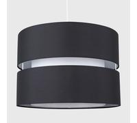 Sophia Tier Large 35cm Drum Easy Fit Ceiling Light Lamp Shade and Bulb ValueLights Black 14 inches