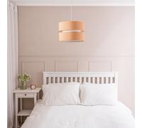 Sophia Tier Large 35cm Drum Easy Fit Ceiling Light Lamp Shade and Bulb ValueLights Camel 14 inches