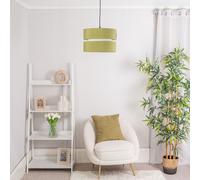 Sophia Tier Large 35cm Drum Easy Fit Ceiling Light Lamp Shade and Bulb ValueLights Olive 14 inches