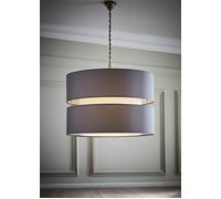 Sophia Tier Large 35cm Drum Easy Fit Ceiling Pendant Light Lamp Shade ValueLights Grey 14 inches