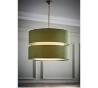Sophia Tier Large 35cm Drum Easy Fit Ceiling Pendant Light Lamp Shade ValueLights Olive 14 inches