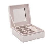 Sophia White Square Jewellery Box with Lift Up Lid 6.4 x 14.6 x 15.2cm
