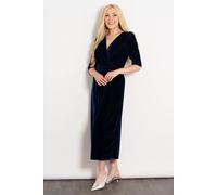 Sophia Wide Leg Velvet Cropped Jumpsuit Sarta Navy S
