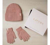 Sophia Women's Layers Cosy Knit Hat & Glove Gift Set - Blush Pink Sophia Pink One Size