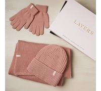 Sophia Women's Layers Cosy Knit Hat Glove & Scarf Gift Set - Blush Pink Sophia Pink One Size