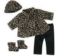 Sophia's 4 Piece Baby Dolls Clothes Set with Doll Shoes, 18" Doll Outfit with Animal Print Coat, Leggings and Doll Hat and Boots, Doll Not Included