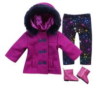 Sophia's by Teamson Kids 3 Piece Peacoat, Leggings and Boots Set for 18'' Dolls - pink