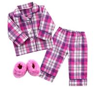 Sophia's By Teamson Kids Flannel Pajama & Slippers Set For 18'' Dolls, Pink
