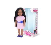 Sophias - 18" Doll - Brooklyn Dark Brown Hair Vinyl Doll in Light Pink Dress & Navy Satin Shoes - Blush