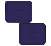 Sophico 11 Cup Rectangle Silicone Storage Cover Lids Replacement for Pyrex 7212-PC Glass Bowls, Container not Included (NAVY BLUE- 2PACK)