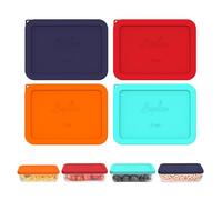 SOPHICO 3 Cup Rectangle Silicone Replacement Lids for Pyrex 7210-PC Glass | Food Grade Silicone, Leakproof、Airtight Lids, Dishwasher Microwave Safe(4 pack)