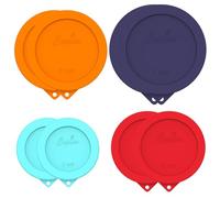 Sophico Round Silicone Storage Cover Lids Replacement for Anchor Hocking and Pyrex Glass Bowls (Container not Included) (Red, Orange, Mint, Navy Blue)