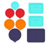 Sophico Silicone Storage Cover Lids Replacement for Anchor Hocking and Pyrex Glass Bowls (Container not Included) (MIX-9 PACK)