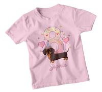 Sophie 8th Birthday Dachshund Girls T-Shirt Kids Cute Puppy Party Tee 5-6 Years Light Pink