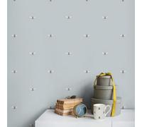 Sophie Allport Bees Duck Egg Straight Match Wallpaper in Duck Egg Blue Sophie Allport Duck Egg Blue