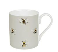 Sophie Allport - Bees Mug, Fine Bone China, Pale Green with Bee Design, Gift Box, Dishwasher Safe (Standard Size, 275ml)