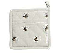 Sophie Allport - Bees Pot Grab, Pot Holder, Padded Heat Protection, Machine Washable, 20 x 20cm