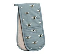 Sophie Allport - Bees Teal Double Oven Gloves, Heat Resistant, Thermal Layer, Kitchen Accessories