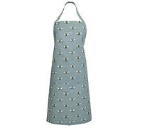 Sophie Allport - Bees Teal Unisex Adult Kitchen Apron, 100% Cotton, with Adjustable Neck Strap and Front Pocket