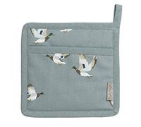 Sophie Allport - Ducks Pot Grab, Pot Holder, Padded Heat Protection, Machine Washable, 20 x 20cm