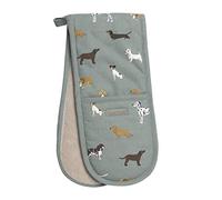 Sophie Allport - Fetch Double Oven Gloves, Heat Resistant, Thermal Layer, Dog Print, Kitchen Accessories