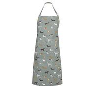Sophie Allport - Fetch Unisex Adult Kitchen Apron, 100% Cotton, with Adjustable Neck Strap and Front Pocket, Dog Print