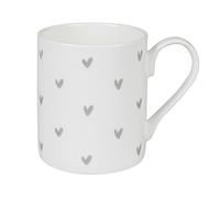 Sophie Allport - Grey Hearts Mug, Fine Bone China, Gift Box, Dishwasher Safe (Standard Size, 275ml)
