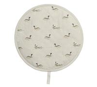 Sophie Allport - Hare Circular Single Fabric Hob Cover, 100% Cotton, 38cm Diameter