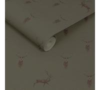 Sophie Allport Highland Stag Charcoal Wallpaper