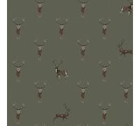 Sophie Allport Highland Stag Charcoal Wallpaper