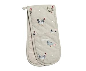 Sophie Allport - Lay A Little Egg Double Oven Gloves, Heat Resistant, Thermal Layer, Kitchen Accessories
