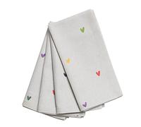 Sophie Allport - Multicoloured Hearts Napkins, 100% Cotton Dinner Napkins, Machine Washable, Set of 4, (41 x 41cm)