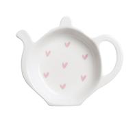 Sophie Allport - Pink Hearts Tea Bag Tidy, Fine Bone China, Gift Box, Dishwasher Safe
